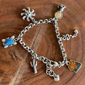 Brighton Chunky Silver Arizona State Charm Bracelet‎